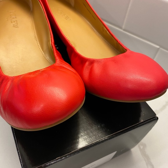 J. Crew Factory Anya Leather Ballet Flats - Red - Picture 4 of 10
